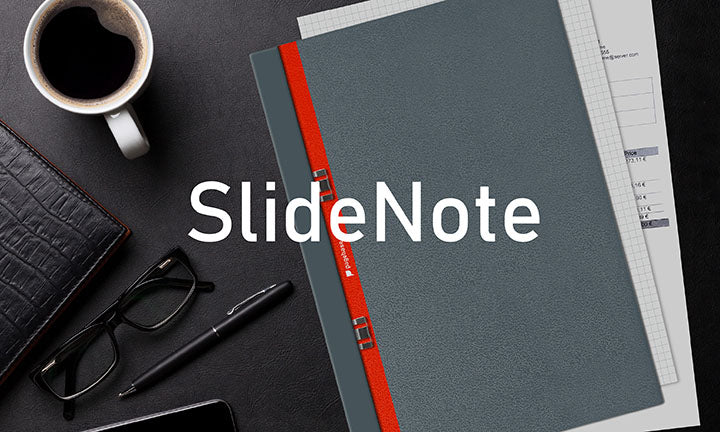 文具業界初の金属クリップ使用のスライド式リングレスノート