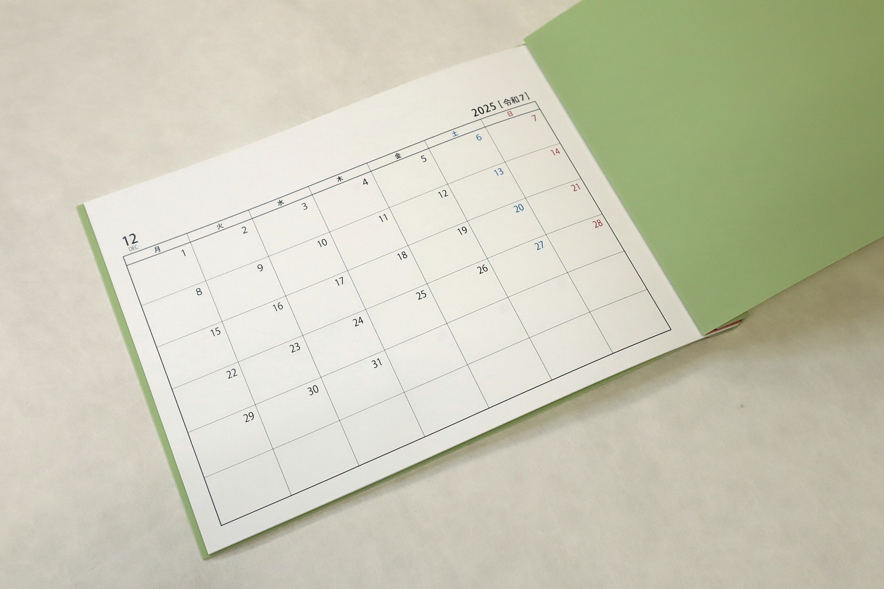 カレンダー罫線(A5/左利き用)